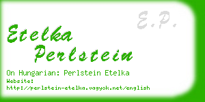 etelka perlstein business card